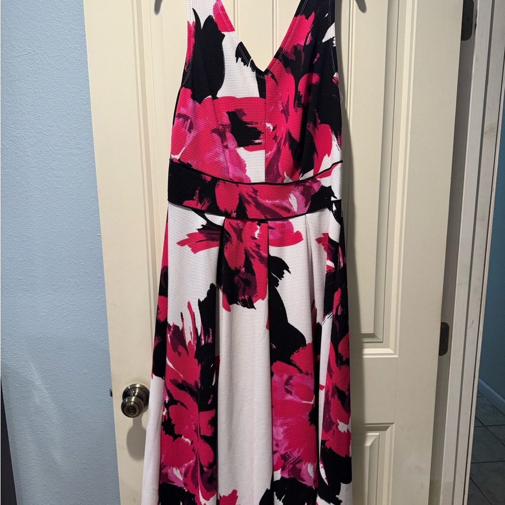 Ashley Stewart Pink & Black Floral Dress Label Detail